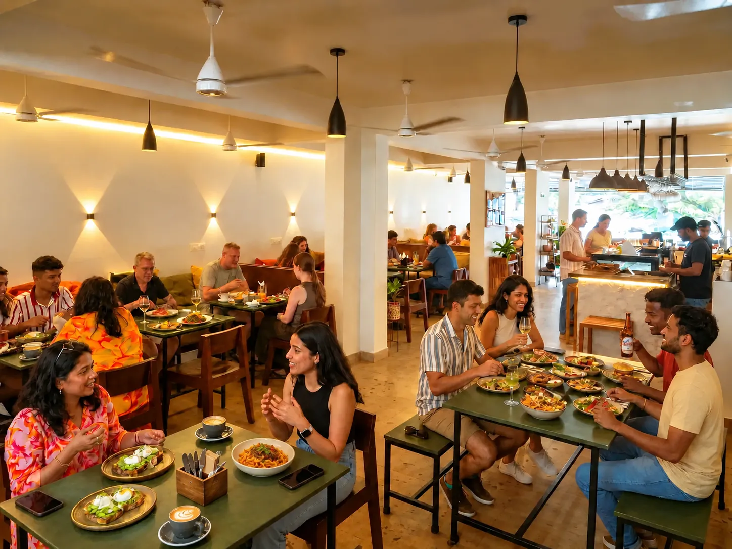 Kanvas Resto-Bar indoor dining and bar area in Palolem, South Goa