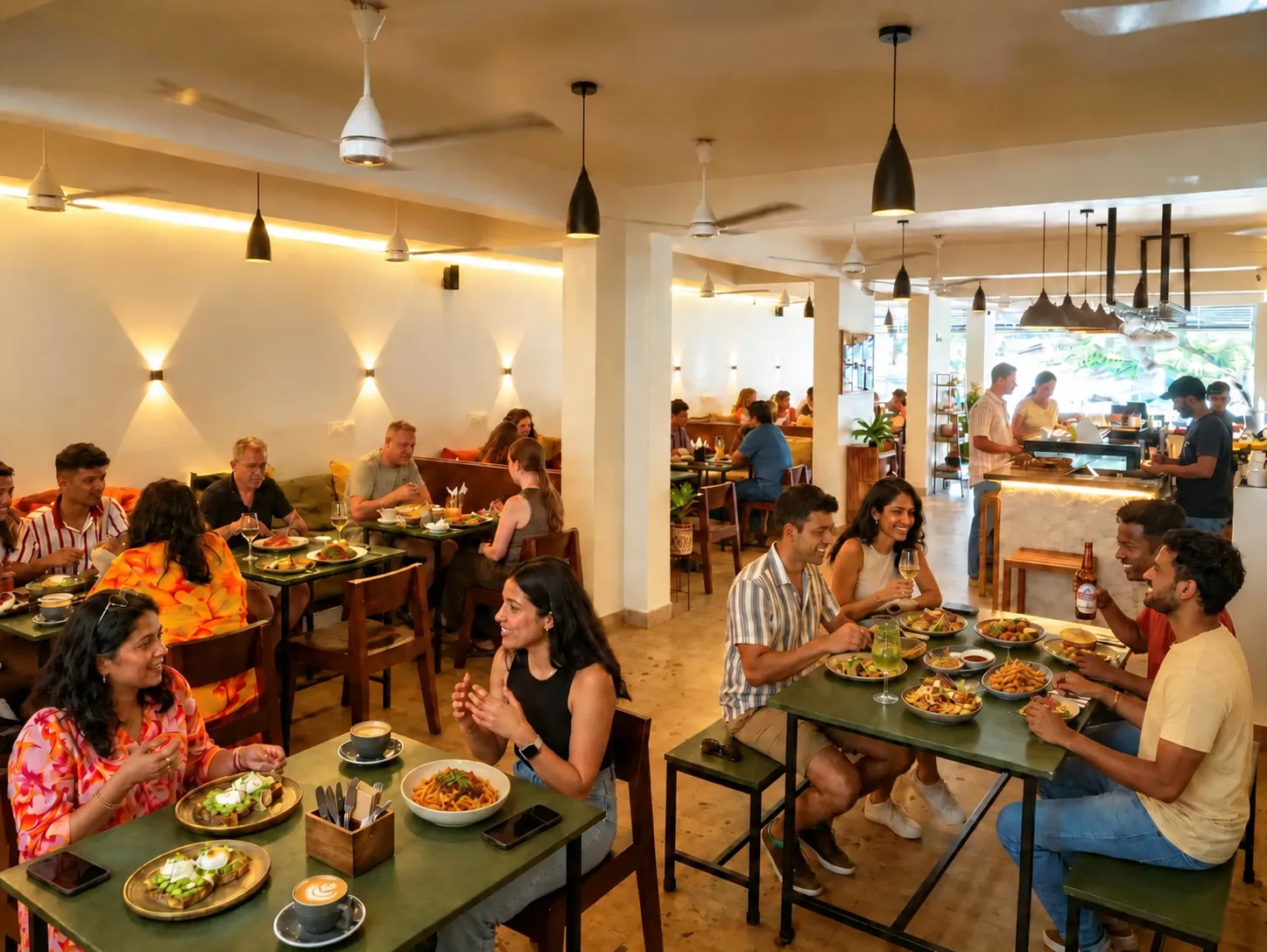 Kanvas Resto-Bar indoor dining and bar area in Palolem, South Goa